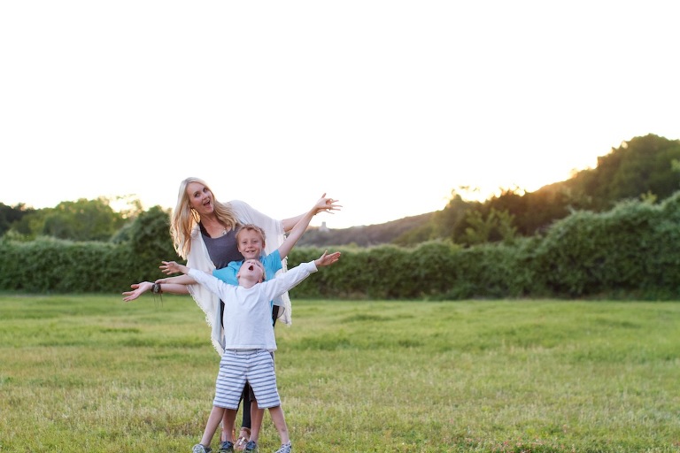 Mom being silly with sons