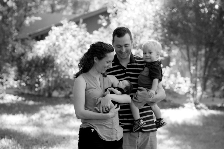 First family photo with baby brother