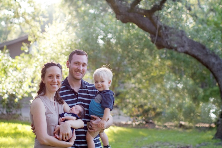 Family photo with newborn