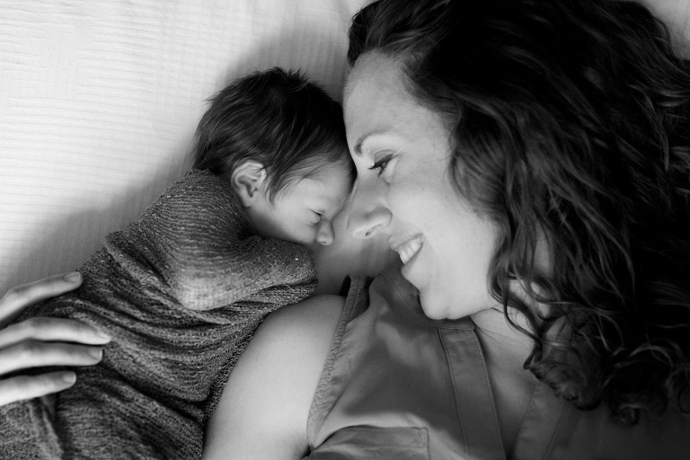 Mom and baby face to face