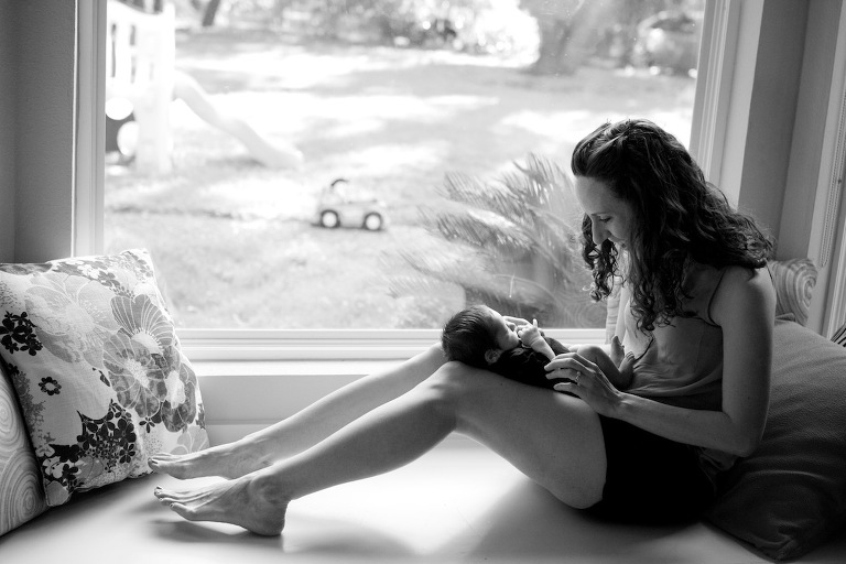 Newborn baby with mom