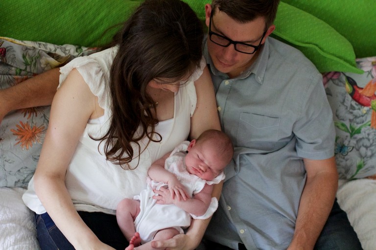 Mom and dad with new baby