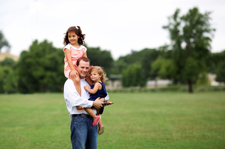 Dad with two girls
