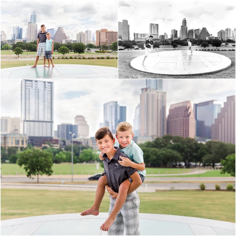Bothers at the Long Center with views of downtown Austin
