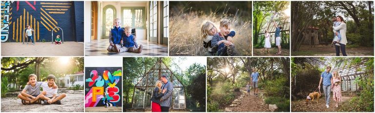 Collage of photos showing each location